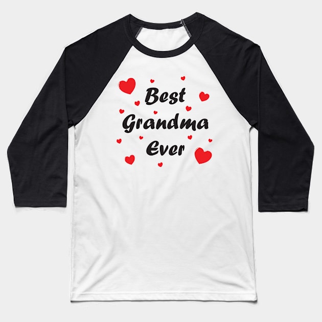 Best grandma ever heart doodle hand drawn design Baseball T-Shirt by The Creative Clownfish